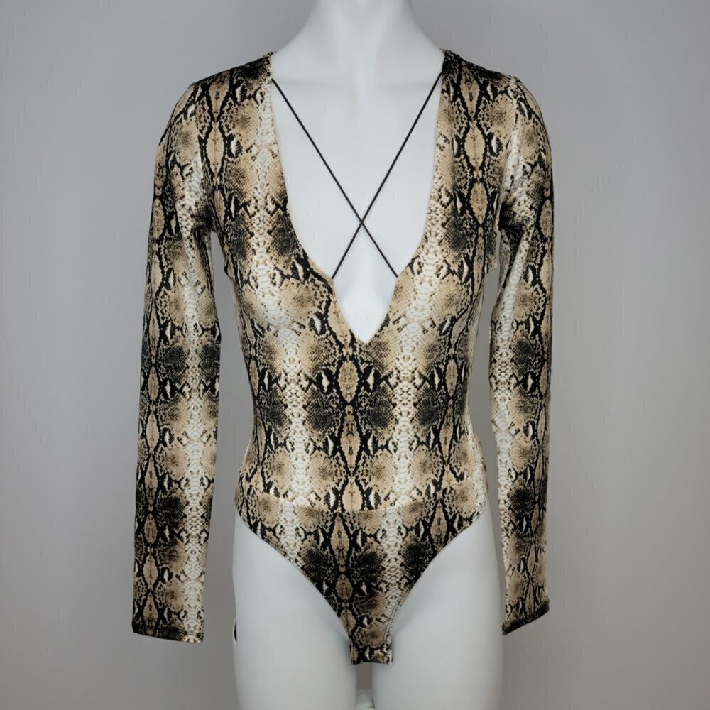 Fashion Nova Snake Print Bodysuit